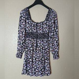 SONOMA Women's Black Floral Milk Maid Dress Size S Whimsy Coquette Fairy